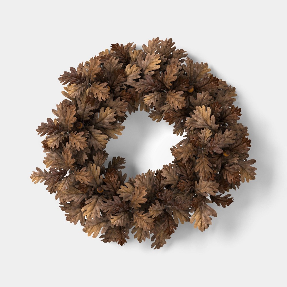 24" Golden Oak Leaf Fall Wreath - Threshold™