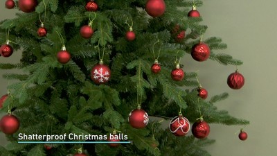 Red Shatterproof Plastic Christmas Ornament Set, 100 Pieces