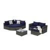 8-Piece Outdoor Patio Rattan Modular Sectional Sofa Set with Tempered Glass Coffee Table - 2 of 4