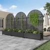 SpassWay 72"H Arch Metal Planter Box with Trellis Raised Garden Bed with Arbor Privacy Screen with Wheels - 2 of 4