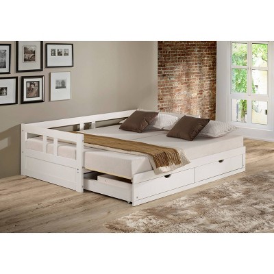 Twin to King Melody Day Bed with Storage White - Bolton Furniture