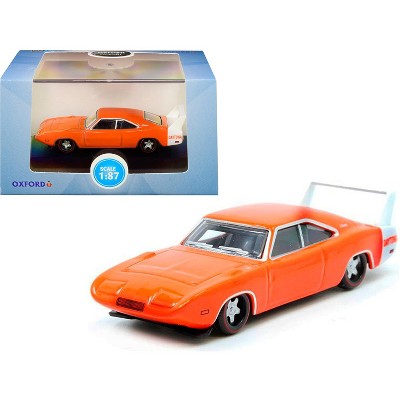 1969 Dodge Charger Daytona Orange with White Stripe 1/87 (HO) Scale Diecast Model Car by Oxford Diecast