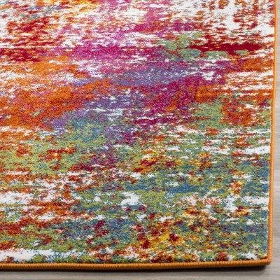 Abstract Multicolor Synthetic Mid-Century Modern Area Rug