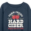 Women's - Instant Message - Farm Fresh Hard Cider Hot or Cold Lightweight French Terry Wide Neck Long Sleeve Graphic Shirt - 2 of 4