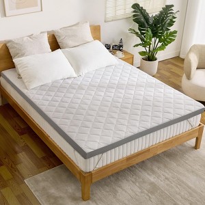 Dyonery 3 "Extra Firm Mattress Topper, Pain Relieving Foam Bed Topper for Extra Support, High-Density Foam Mattress Pad with Removable Cover, No Smell - 1 of 4