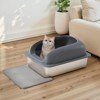 Kumasinova Cat Litter Box with Scoop,65L Top Entrance Pet Litter Box,Stainless Steel Tray,20lbs Capacity,23.6" L x 15.7" W x 15" H,Black - 2 of 4