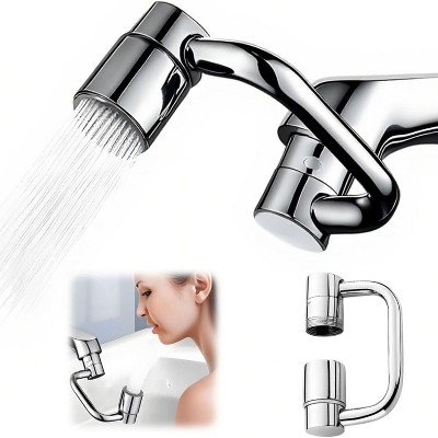 Attop High-Pressure 4-Pc Faucet Set with 1440° U-Shape & 1080° Rotating Aerator, 2-Spray Mode Flexible Arm, Universal for Kitchen & Bathroom