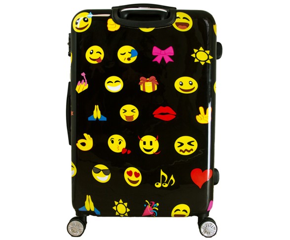 Villagio Emoji 3pc Hardside Spinner Luggage Set - Black