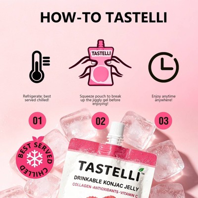 TASTELLI Konjac Jelly Lychee Pouches - 20.28 fl oz/4ct