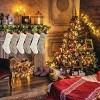 Aoibox 6 Pack 18 Inch Cable Knit Christmas Stockings Ivory White Khaki Large Holiday Decor for Fireplace Mantel Family Gift - 2 of 4