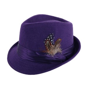 Kenny K Men's Dressy Faux Felt Fedora with Feather - 1 of 4