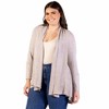 24seven Comfort Apparel Plus Size Open Front Long Sleeve High Low Cozy Cardigan - 2 of 4