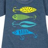 Girls' - Instant Message - Fishing Lures Graphic Short Sleeve Fleece Dress - 2 of 4