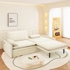 Whisen 4-Seat Convertible Sleeper Sofa Bed, Modern Chenille Cloud Sofa Couch with 2-in-1 Pillow, Pull-Out Sleeper - 2 of 4