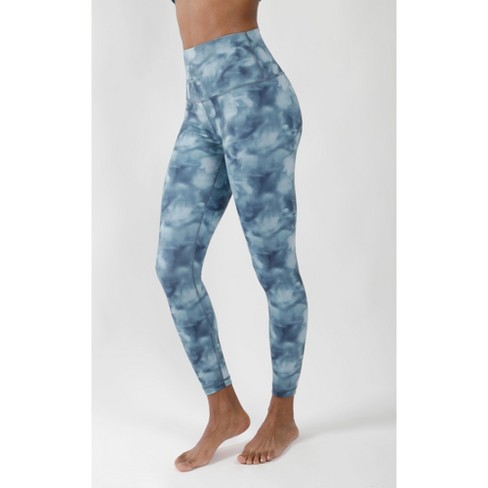 Yogalicious - Women's Watercolor Elastic Free High Waist Ankle Legging -  Aqua - Medium : Target