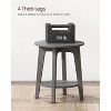 Simple Trending Small Round End Table with Lower Shelf Smoky Gray - 3 of 4