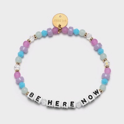 Little Words Project Be Here Now Beaded Bracelet - Blue/Pink