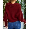 Clearlove Women's Knitted Collared Sweaters Long Sleeve V Neck Pullover Tops - 4 of 4