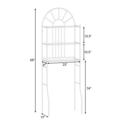 White Metal 3-Shelf Over-the-Toilet Bathroom Organizer