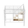 TIRAMISUBEST Twin Size Metal Bed Frame with Storage Staircase and Small Open Wardrobe, Kids Loft Bed with Metal Mesh Board - 4 of 4