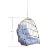 CAVINAS PE Egg Outdoor Swing Chair with Cushion and Headrest Pillow,Rattan Porch Swing for Bedroom,Garden,Courtyard,Blue - 3 of 4