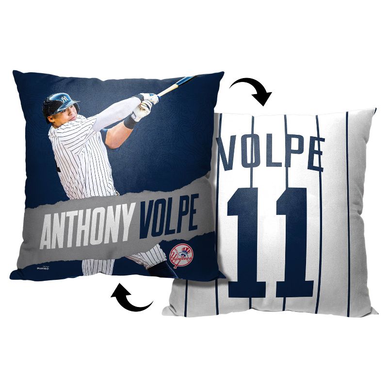 18&#34;x18&#34; MLB New York Yankees 23 Anthony Volpe Player Printed Throw Decorative Pillow, 3 of 6