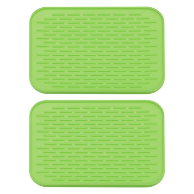 Unique Bargains Dish Drying Mat Set Under Sink Drain Pad Heat Resistant  Suitable For Kitchen Red Green : Target