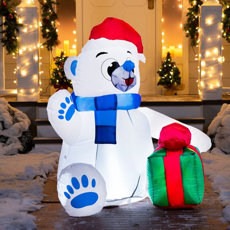 Joiedomi 4 ft Waving Polar Bear Inflatable Decoration, 3 of 8