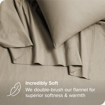 Twin Sand Organic Cotton Flannel Deep Pocket Sheet Set