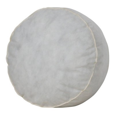 Blue and White Round Cotton Canvas Throw Pillow