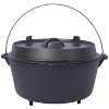 pre-Seasoned Cast Iron Dutch Oven With Skillet Lid, Outdoor Camping Deep Pot for Camping Fireplace Cooking BBQ Baking Campfire, Leg Base, 8 Quart - 4 of 4