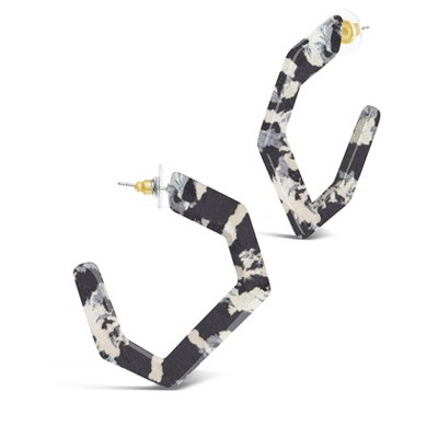 SHINE by Sterling Forever Resin Hex Hoops
