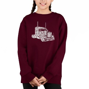LA Pop Art Keep On Truckin' - Girl's Word Art Crewneck Sweatshirt - 1 of 3