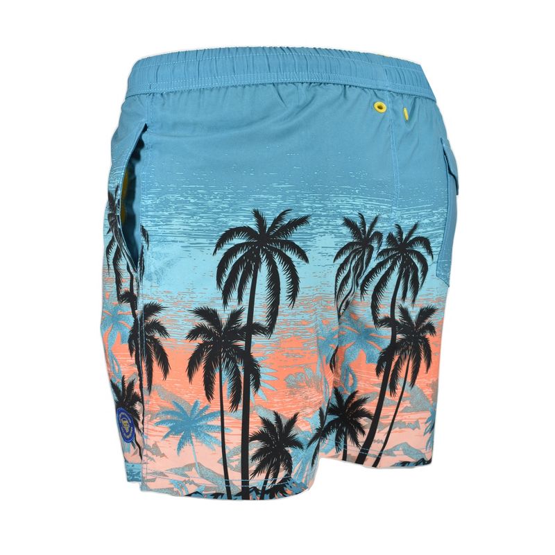 Banana Boat UPF50+ Men's Swim Trunks 4-Way Stretch | Tropical Sunset Navy or Coral, 2 of 5