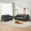 86" Modern 3-Seater Sofa with Rolled Arms, Chenille Upholstered Couch with Wood Legs and Nailhead Trim for Living Room, Apartment - 3 of 4
