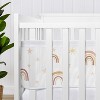 Sweet Jojo Designs + BreathableBaby Breathable Mesh Crib Liner Girl Boho Rainbow Pink Gold and Taupe - 3 of 4