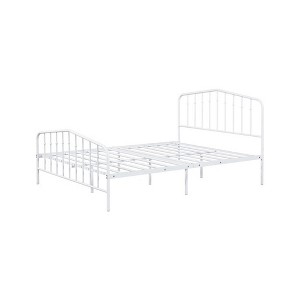 Royal Hampton Full Size Bed, Classic Spindle Headboard and Footboard, White Metal - 1 of 1