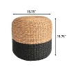 JONATHAN Y Aimee Modern Minimalist Two-Tone Hand-Woven Hyacinth Stool - 4 of 4