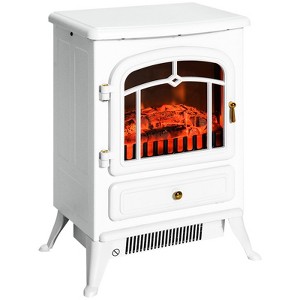 SEVOBAL Indoor Fireplaces 22" Electric Fireplace Heater, Freestanding Fire Place Stove with Overheating Protection, White, 16.25"*11"*21.5" - 1 of 4