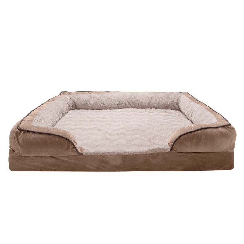 FurHaven Velvet Waves Perfect Comfort Cooling Gel Top Memory Foam Sofa Dog Bed, 2 of 6