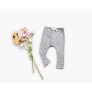 MyKids-USA Baby Girl Solid Color Pants Leggings With Bow Decoration - 1 of 4