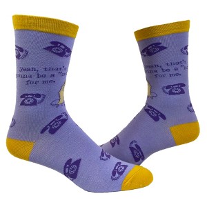 Crazy Dog T-Shirts Women's Yeah, That's Gonna Be A No For Me Socks Funny Lazy Introvert Graphic Novelty Footwear - 1 of 4