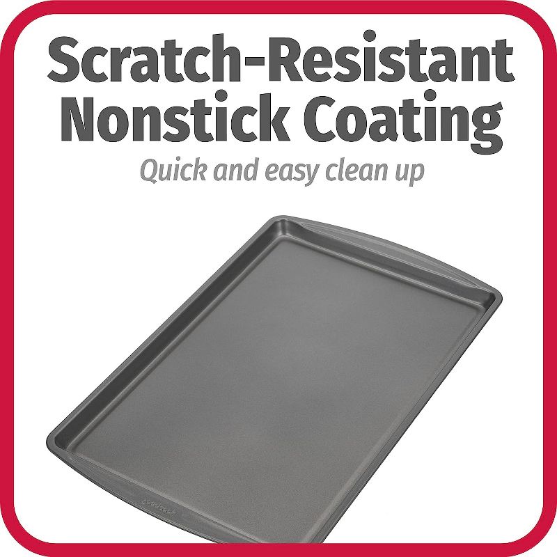 GoodCook Nonstick Steel Baking Sheet, 11" x 17", Gray, 3 of 6