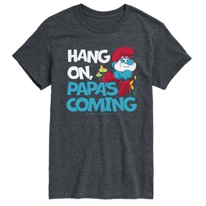 Men's - Smurfs - Hang On Papas Coming Short Sleeve Graphic T-Shirt - 1 of 4