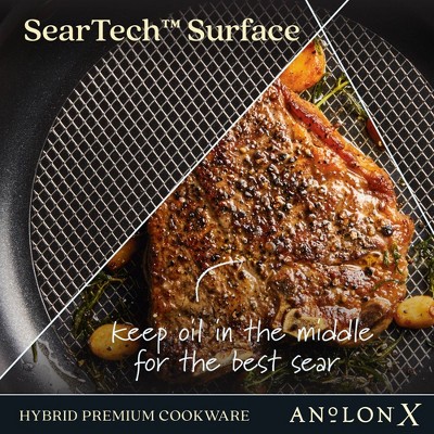 Anolon X Hybrid Nonstick Stainless Steel Frying Pan Set, 2 Piece
