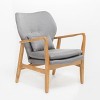 CLUB CHAIR, Wood Frame Club Chair, Grey - 3 of 4