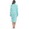 Casual Nights Women's Plaid Long Sleeve Zip Up Long Nightgown - 3 of 4
