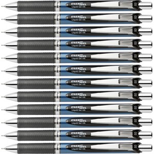 Pentel Gel Pen Retract/Refillable Needle Tip 0.5mm 12/BX BK Ink BLN75ABX - 1 of 4