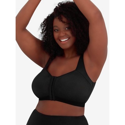 Leading Lady The Lora - Back Smoothing Lace Front-closure Bra In Black,  Size: 40d : Target