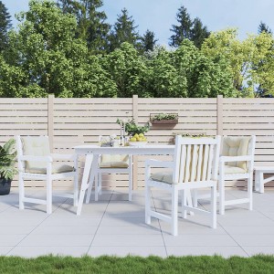 vidaXL Garden Lowback Chair Cushions 4 pcs Cream 39.4 in.x19.7 in.x2.8 in. Fabric - 1 of 4